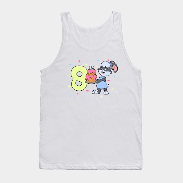 I am 8 with bunny - girl birthday 8 years old Tank Top by Modern Medieval Design